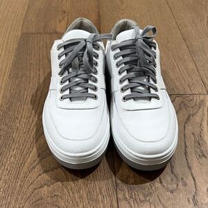 Peter Millar Vantage White Leather Men's Sneakers